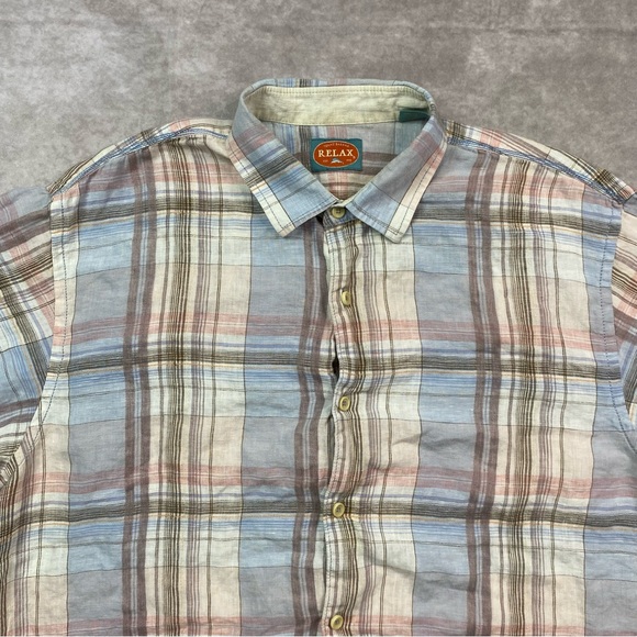 Tommy Bahama Shirt Men's XL Plaid Linen Button Lightweight Summer Casual Beach - Picture 2 of 14